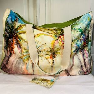 NWT Sun N Sand Accessories Palm Tree Beach Oversized Bag , Sundance Collection
